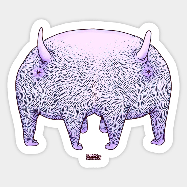 Anteater-butt Pooch Sticker by tom af brockbrock